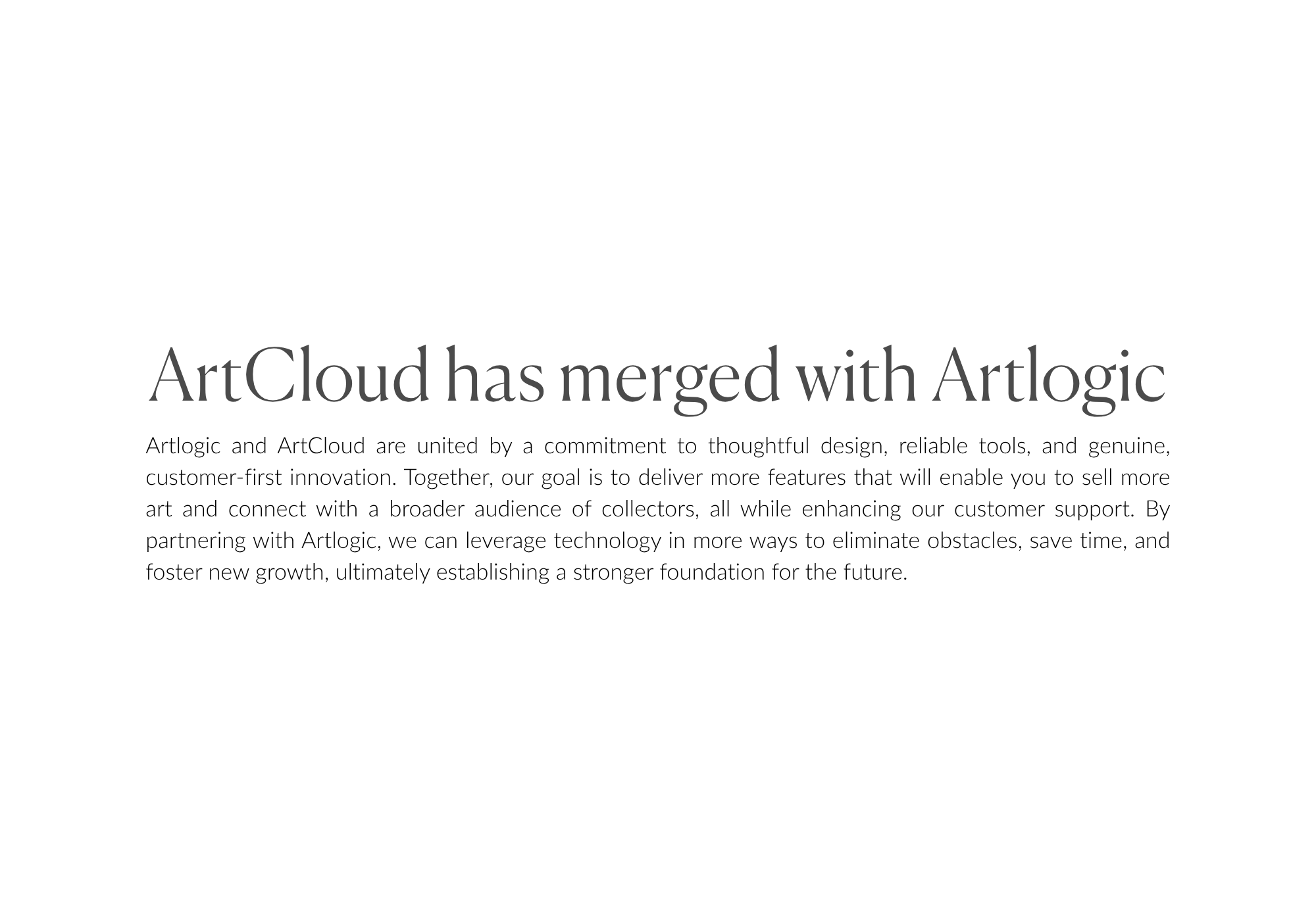 ArtCloud merged with Artlogic
